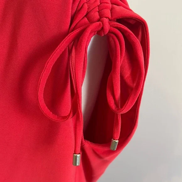 White House Black Market Red Sleeveless V-Neck Mini Dress - Picture 7 of 9